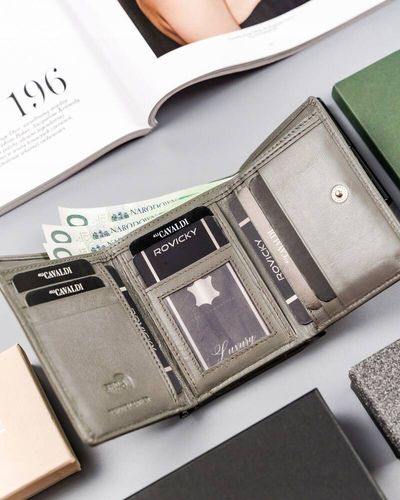 mały, poziomy portfel damski ze skóry naturalnej na zatrzask - 4u cavaldi na Arena.pl