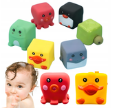 Zestaw Zabawek Do Kąpieli 6 Sztuk Pudełko Z Uchwytem Miękkie Zwierzątka