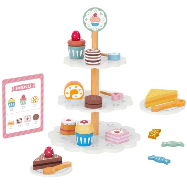 TOOKY TOY Patera Słodkości Drewniany Stojak Babeczki Ciasta zdjęcie 10