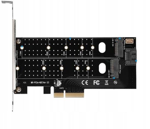 Adapter 2x dysk M.2: SATA + NVMe do PCI-E x4 Dual na Arena.pl
