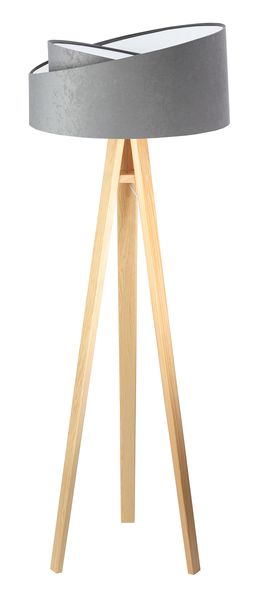 Lampa stojąca GEMSTONE szara/biała/sosna zdjęcie 1