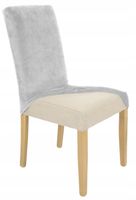 Pokrowiec Na Krzesło Jasny Szary Welur Elastyczny