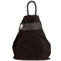 VERA PELLE plecak damski zamszowy elegancki trójkątny V697 c.brązowy