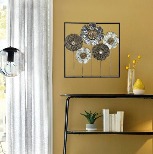 Dekoracja ścienna Flowers II szara na Arena.pl