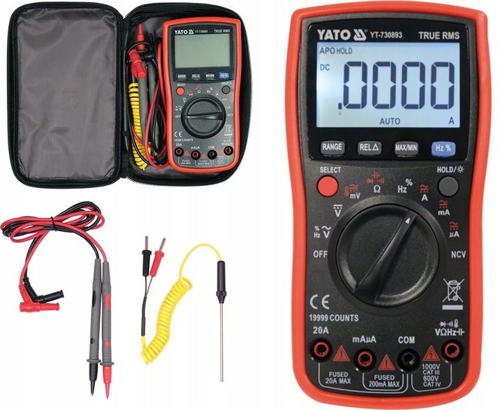 MIERNIK CYFROWY WYŚWIETACZ LCD TRUE RMS NCV YATO zdjęcie 1