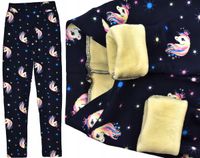 MIEGO TERMO Granatowe Legginsy Ocieplane Polarem Kolorowe Konie - 98/104