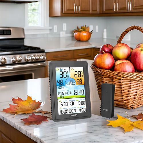 STACJA POGODOWA BALDR BEZPRZEWODOWA BAROMETR TERMOMETR LCD KOLOR na Arena.pl