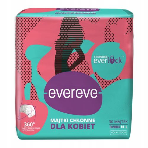 MAJTKI CHŁONNE MENSTRUACYJNE DLA KOBIET EVEREVE 30 SZT. ROZ: M-L na Arena.pl