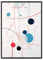 Plakat abstrakcja linie okręgi 61x91 cm w czarnej ramie