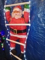 Mikołaj Na Świecącej Drabinie Led 90Cm Biała Led