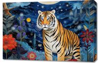 Obraz 90x60cm Tygrys w Ogrodzie Gwiazd