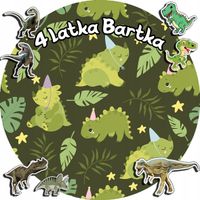 OPŁATEK NA TORT 20CM - DINOZAURY DINO + IMIĘ + ! 15CM 18CM
