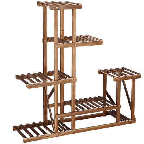 Kwietnik drewniany 95 cm stojak na kwiaty brązowy postarzany na Arena.pl