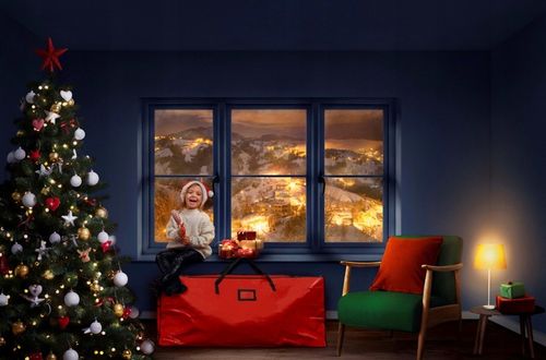 TORBA NA CHOINKĘ DO PRZECHOWYWANIA CZERWONA WODOODPORNA CHRONI PRZED KURZEM na Arena.pl