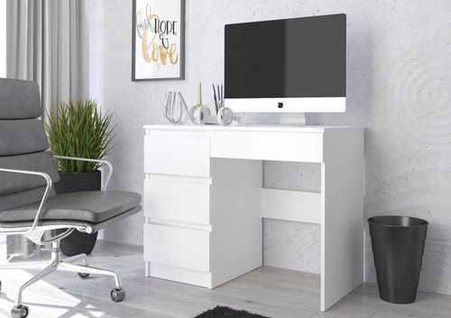 Meble Biurko komputerowe stolik 96cm białe N-34L na Arena.pl