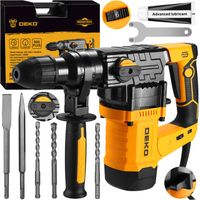 MŁOT UDAROWY OBROTOWY MŁOTOWIERTARKA SDS PLUS 1500W REGULACJA OBROTÓW DEKO