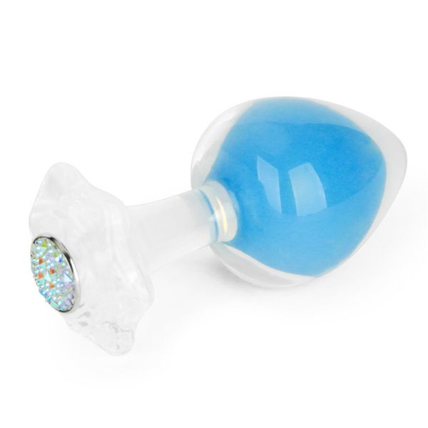 Gemoria Silicone Butt Plug (Glow-In-The-Dark) - Blue zdjęcie 5