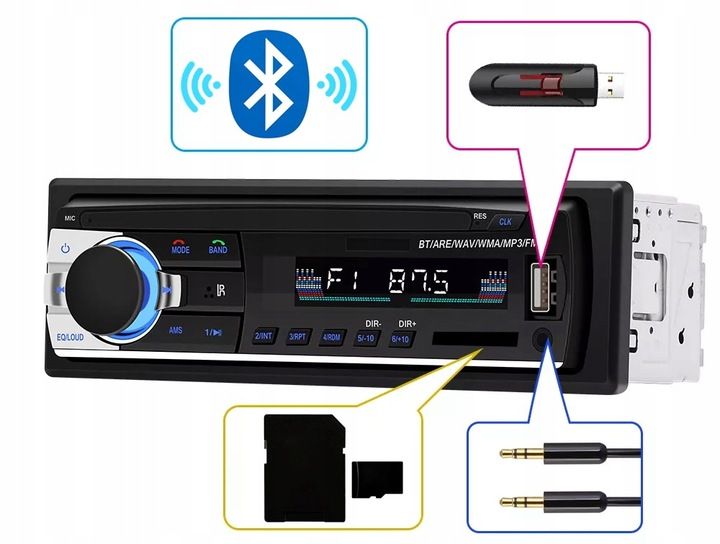RADIO SAMOCHODOWE 1DIN ZASILANIE 24V BT USB SD AUX zdjęcie 6