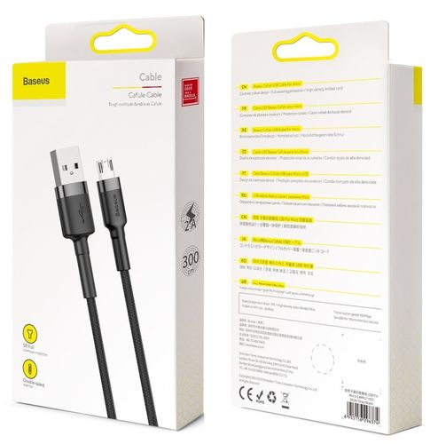 BASEUS MOCNY SZYBKI KABEL USB - MICRO USB PRZEWÓD OPLOT DWUSTRONNY 2A 3M na Arena.pl