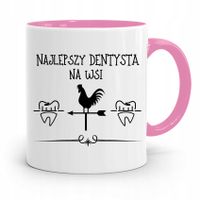 Kubek Różowy Prezent Dentysty Najlepszy Na Wsi Z Nadrukiem Ze Zdjęciem