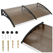 Daszek nad drzwi zadaszenie 200 x 100 cm brązowy