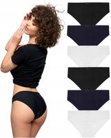 MAJTKI BAWEŁNIANE PROSTE FIGI DAMSKIE KLASYCZNE 6 SZTUK MORAJ - XL