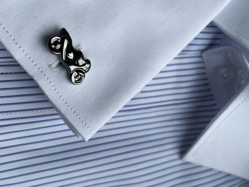 Spinki do mankietów EXC Bolid Wyścigówka Formuła 1 Gokart Srebrna Strzała na Arena.pl