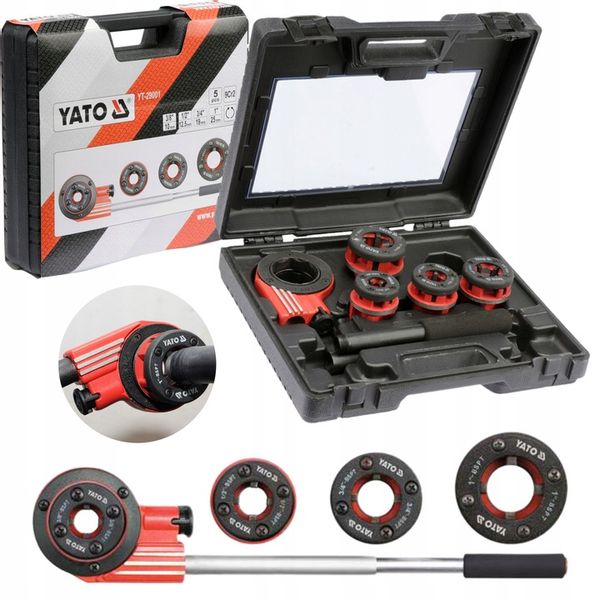 YATO GWINTOWNICA RĘCZNA Z SYSTEMEM GRZECHOTKOWYM DO RUR 4 GŁOWICE YT-29001 zdjęcie 3