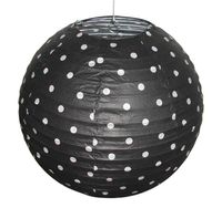 Abażur papierowy-kokon 35 czarny kropki
