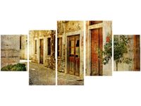 70CM 150CM OBRAZ 5 ELEM GRECKA ULICZKA ŚCIENNY