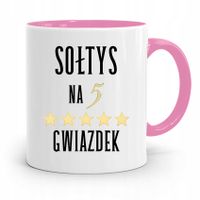 Dla Sołtysa Kubek Różowy Na Pięć Gwiazdek Z Nadrukiem Ze Zdjęciem