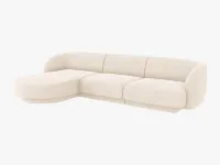 NAROŻNIK SOFA NAROŻNA LEWO JASNY BEŻ SZENIL 255/156/70 MILEY OD MICADONI