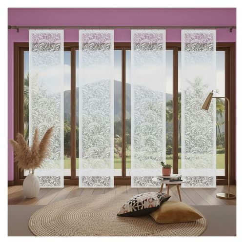 Firanka a'la panel Biały Homer szerokość 60 cm DomoweTekstylia | WN744H 061 na Arena.pl