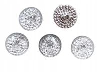 Guziki ozdobne kryszał srebrny 12 mm stopka 10 szt