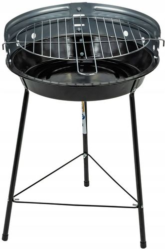 GRILL WĘGLOWY OGRODOWY Rino Garden GW-RH-O Chromowany Ruszt Okrągły Stalowy na Arena.pl