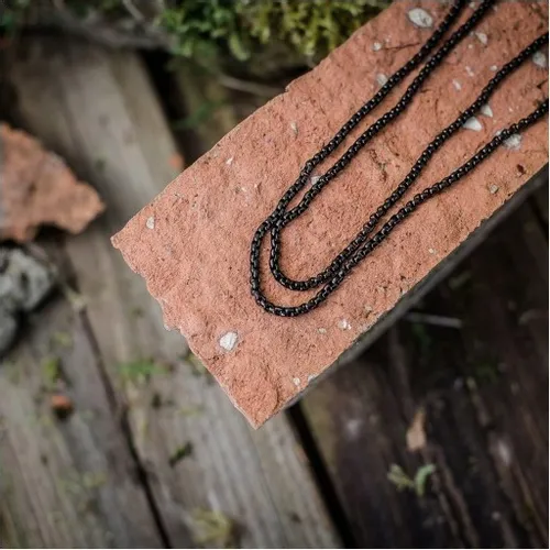 Łańcuszek damski oczkowy splot Ankier czarny na Arena.pl