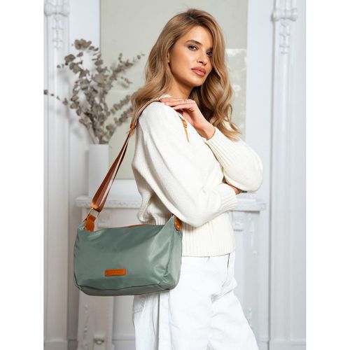 nylonowa listonoszka damska w zielono-brązowym kolorze z zewnętrzną na Arena.pl