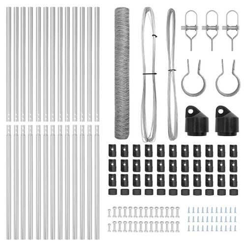 Ogrodzenie z słupkami Srebrny 1 x 25 m Stal pokryta PCV na Arena.pl