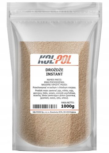 DROŻDŻE PIEKARSKIE SUCHE 1kg Instant do wypieków piekarnicze Kol-Pol na Arena.pl