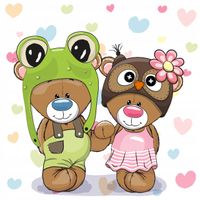 FOTOTAPETA dla dziecka MISIE PLUSZAKI SERDUSZKA