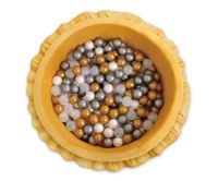 Suchy basen z falbankami z piłkami 200szt. - musztardowy