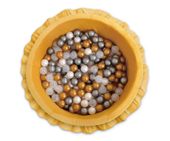 Suchy basen z falbankami z piłkami 200szt. - musztardowy