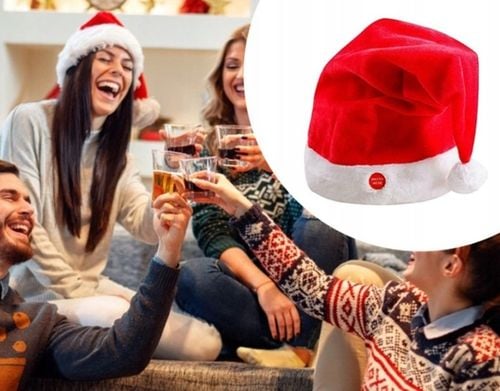 INTERAKTYWNA CZAPKA MIKOŁAJA TAŃCZĄCA GRAJĄCA ZABAWNA DEKORACJA ŚWIĄTECZNA na Arena.pl