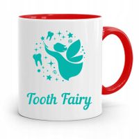 Kubek Czerwony Prezent Dentysty Tooth Fairy Z Nadrukiem Ze Zdjęciem