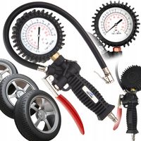 PISTOLET DO POMPOWANIA KÓŁ Z MANOMETREM 12 BAR ZAWÓR SPUSTOWY ZEGAR DUŻY XL