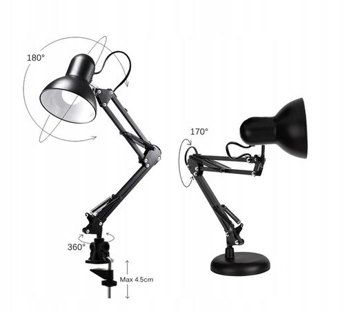 LAMPKA LED na E27 BIURKOWA Szkolna Nocna KREŚLARSKA regulowana BIAŁA na Arena.pl