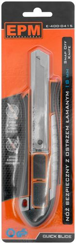 nóż, nożyk z ostrzem łamanym aluminiowy bezpieczny 18mm - e-400-0415 na Arena.pl