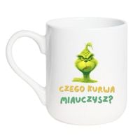 KUBEK "CZEGO KURWA MIAUCZYSZ?" Wzór - Elegant Biały 330 ml
