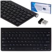 Klawiatura Bezprzewodowa Mini USB Mała Cicha Czarna Slim Smart TV