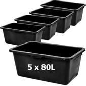 Kastra Budowlana 5 szt do zaprawy prostokątna 80 L pojemnik 78 cm